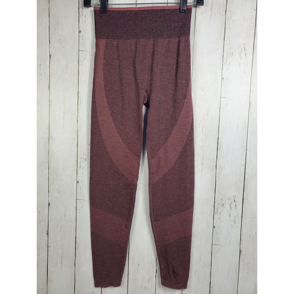 Victoria's Secret PINK Seamless Leggings Small Burgundy Athletic Workout Pants